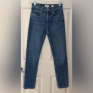 RE/DONE Originals High Rise Ankle Crop in Mid 70s MADE IN USA, 25